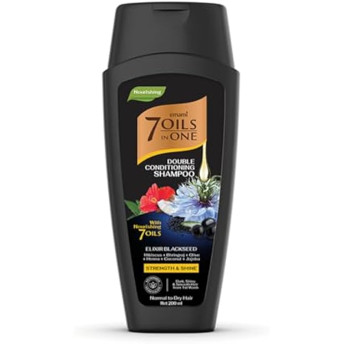 Emami 7 Oils in One Double Conditioning Shampoo Elixir Black seed 200 ML - Image 1